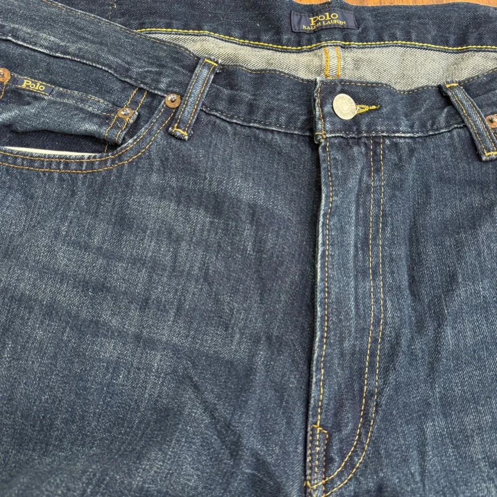 Polo Ralph Lauren Mens Classic Fit Dark Wash Indigo Straight Leg Jeans 38x32 NEW